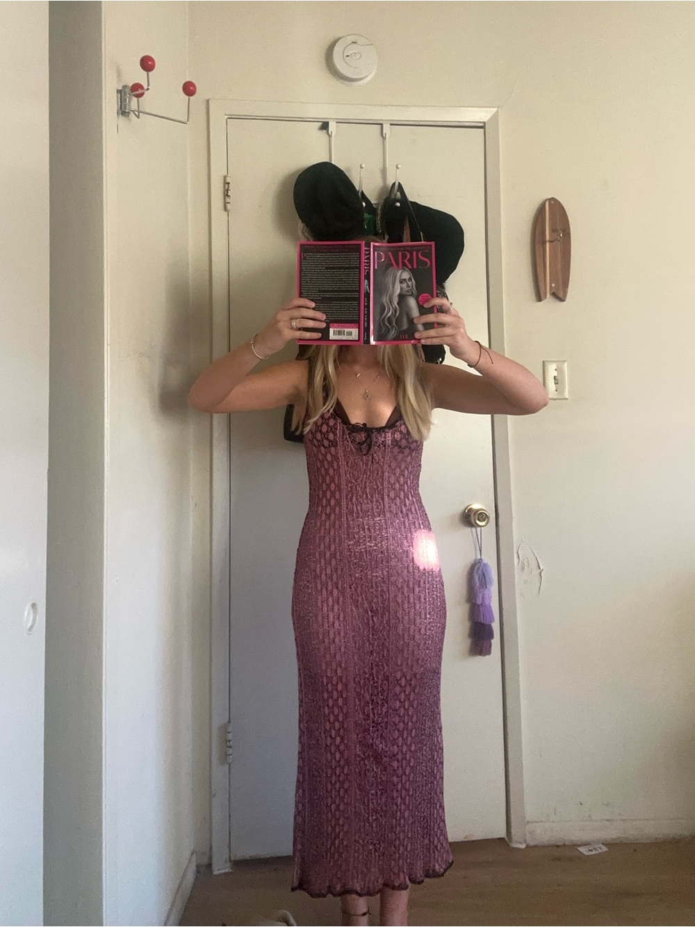 VTG Betsey Johnson pink and black lacy maxi slip dress - Picture 4 of 5